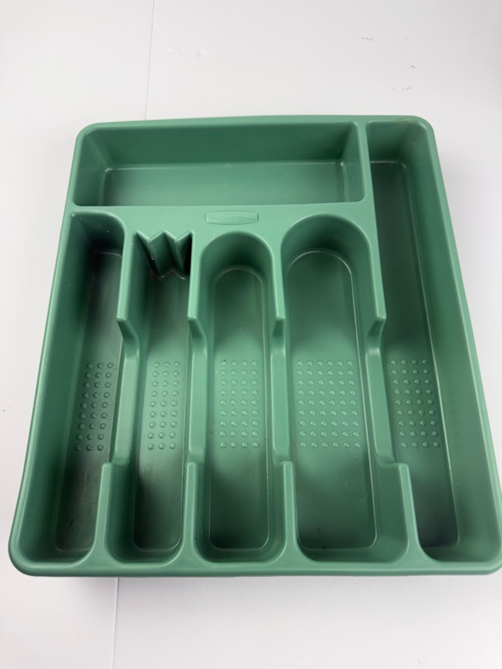 VTG Rubbermaid Silverware Flatware Storage Tray Organizer 2925 Dark Green 6 Slot